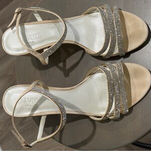 David's Bridal Champagne Strappy Sandals